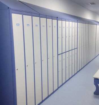 Lockers and changing room benches